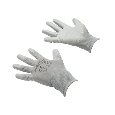 Gray polyester work gloves with PU immersion size 10 Breckner Germany