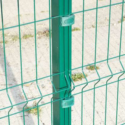 Post for fence panel/net 2430x50x50mm, RAL6005 with net fixing clamps