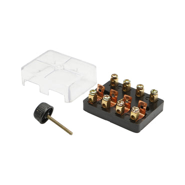 Universal fuse box for 4-way car fuses with transparent cover