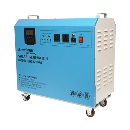 Mobile solar photovoltaic system kit 600W, 12V/85Ah with PMW inverter 800W Breckner Germany