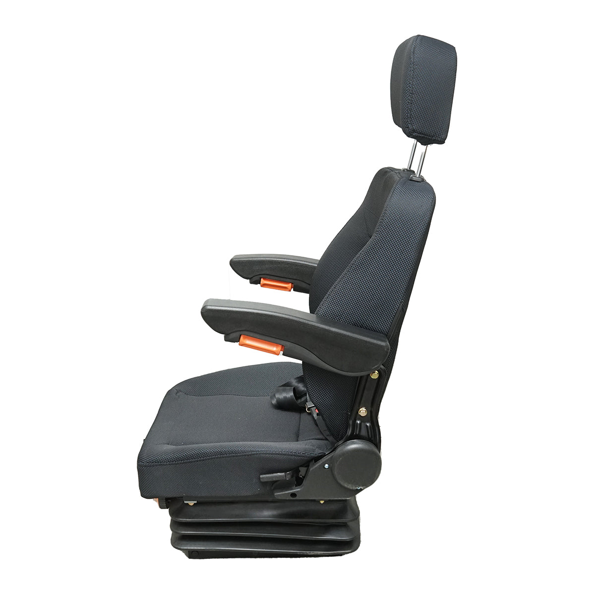 Universal adjustable chair for weight 40-130kg, armrests and backrest reclining 50-90° for tractor, agricultural, industrial machinery, forklift