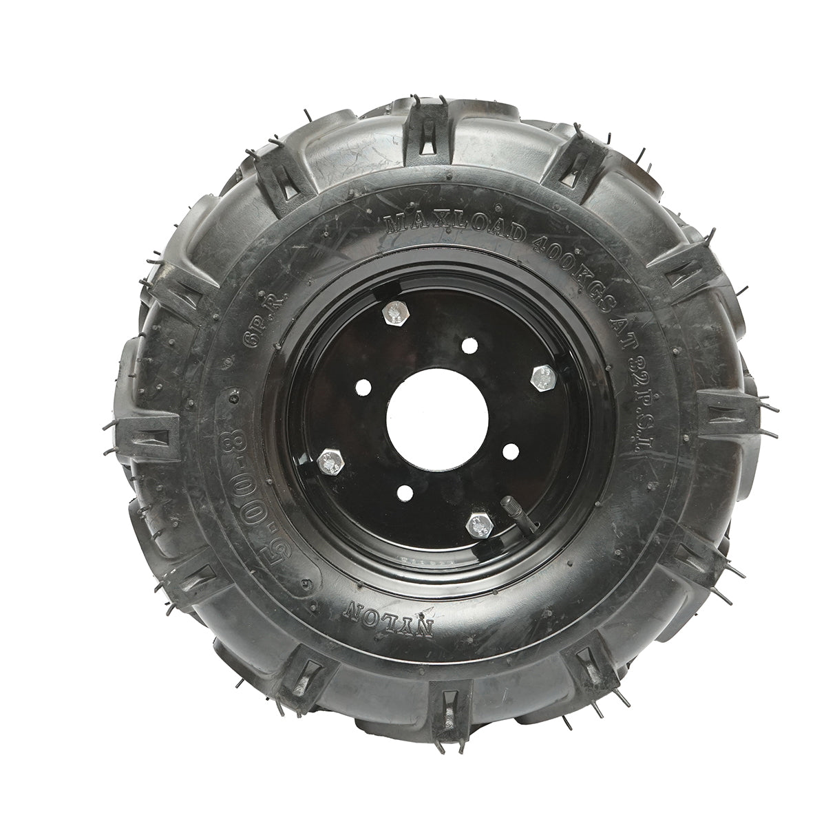 Complete wheel 500/8 tread 6PR with black rim