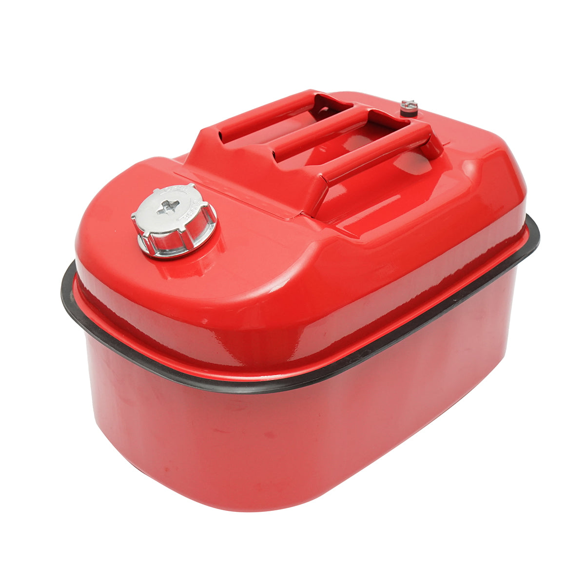 Horizontal metal canister 20L with flexible hose and screw cap