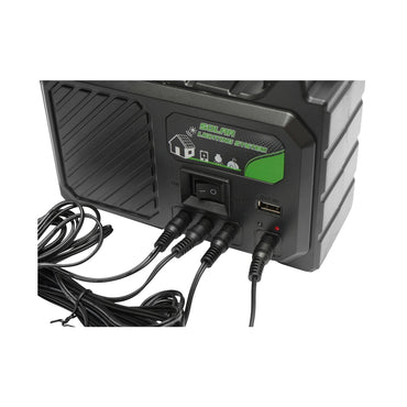 Portable LED lighting kit with 3 bulbs/projector, solar panel, and 3.7V, 5500Ah battery for fishing camping GD-P30