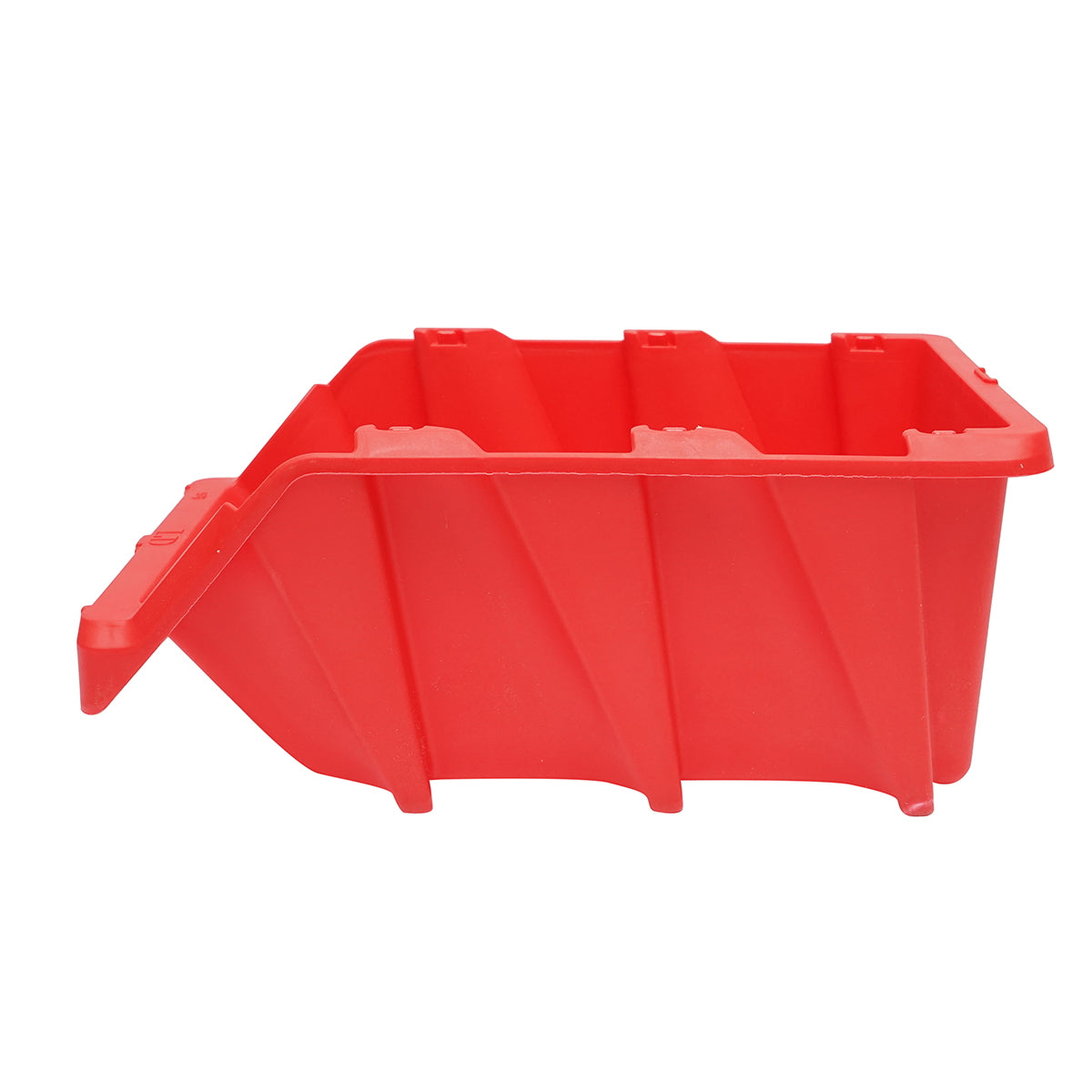 Red plastic storage box 360x215x155mm