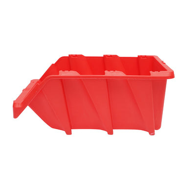 Red plastic storage box 360x215x155mm