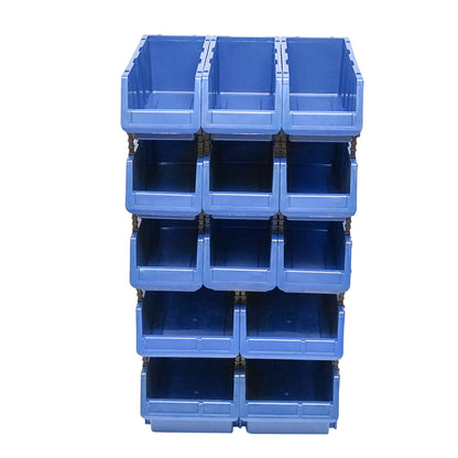 Stand with 13 storage/organization boxes, blue plastic box, 510x400x1000mm