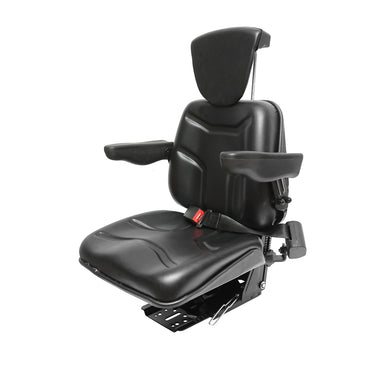 Universal adjustable height seat, armrests and headrest for tractor, agricultural machinery, industrial equipment, forklift