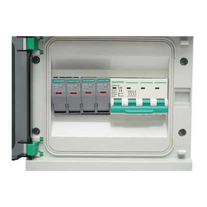 8-module fuse board, equipped for three-phase systems of 5-10KW