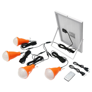 Lighting system with 4x16 LED bulbs, 5V/10W solar panel and remote control Breckner Germany