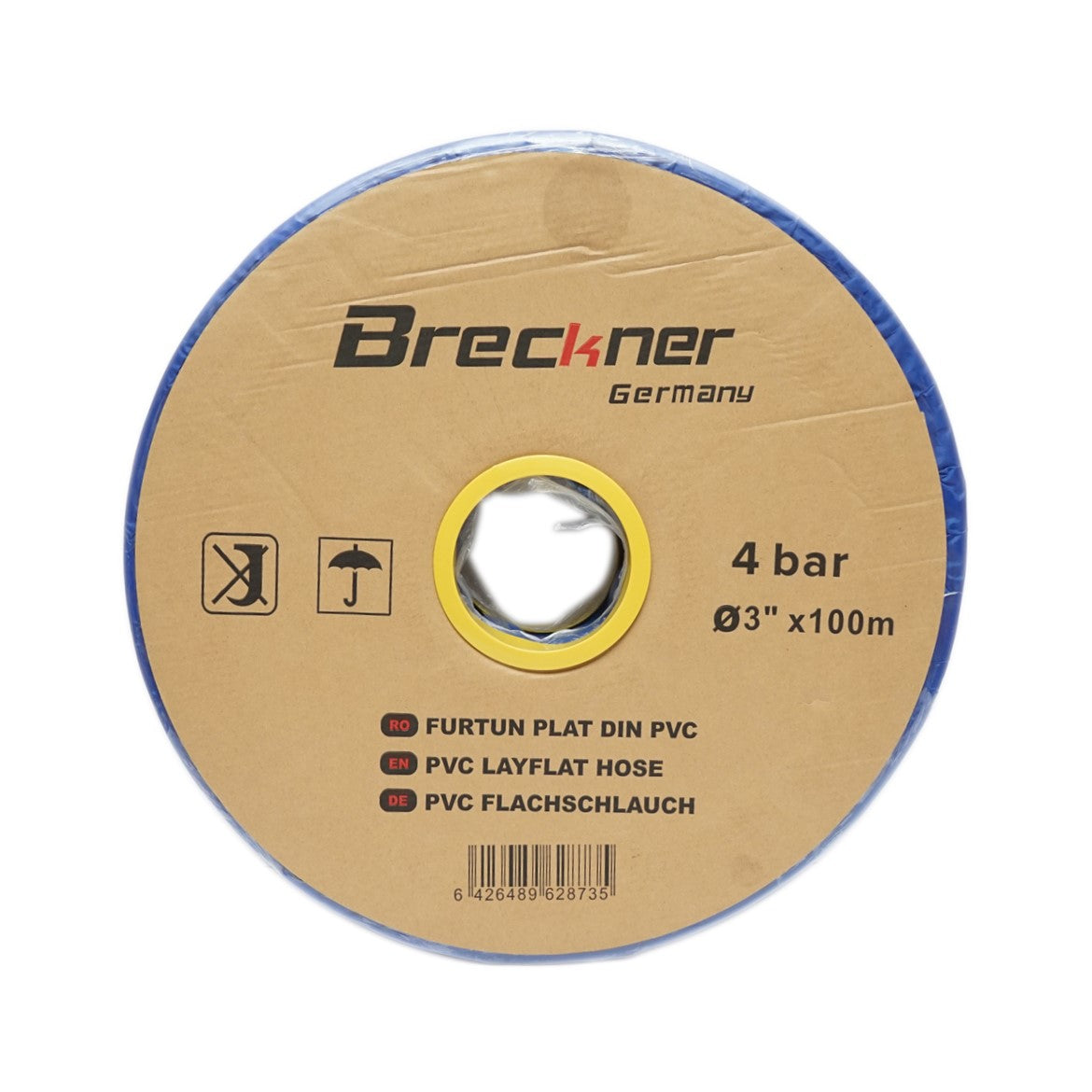 Flat water irrigation hose made of PVC 3 toll length 100m, PN4 Breckner Germany