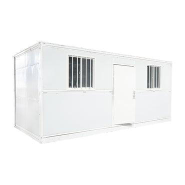 Container type house, folding office 5800x2460x2510mm with door and 2 windows, electrical installation