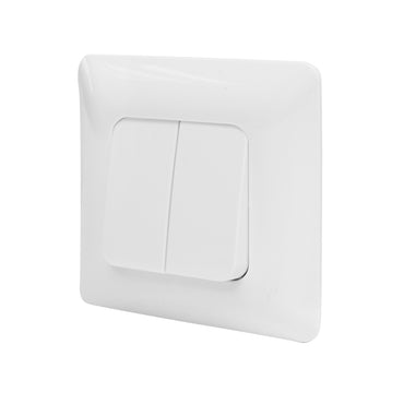 Double white switch ST 220V - 250V, 10A recessed