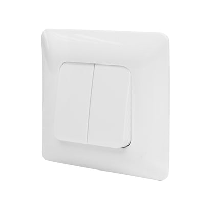 Double white switch ST 220V - 250V, 10A recessed