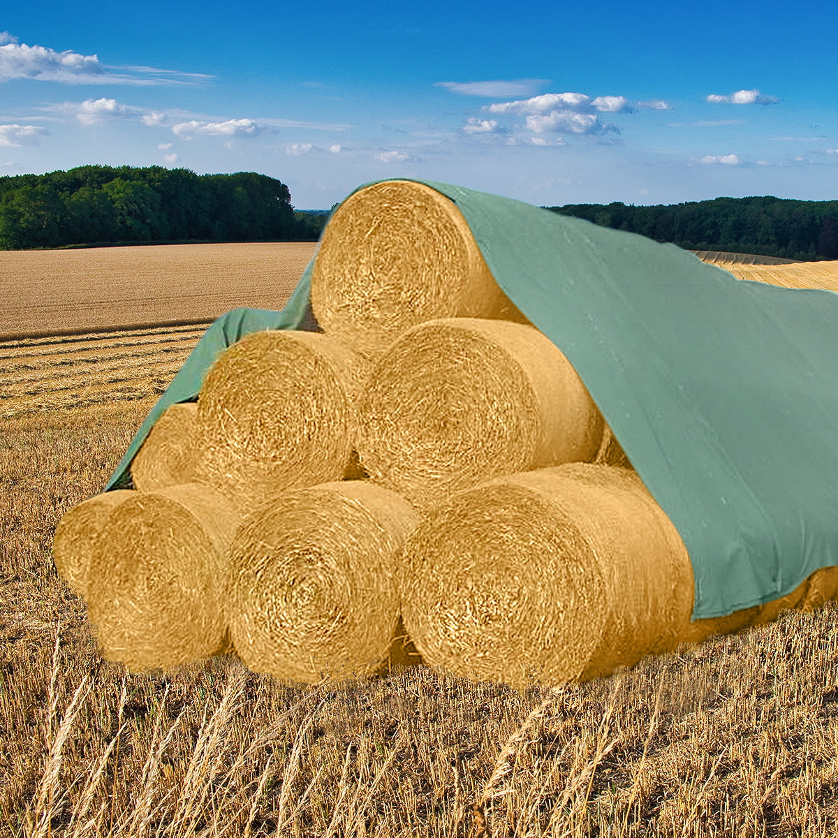 Cover tarpaulin for hay and straw bales, green 10.4X25m, 140gr Breckner Germany