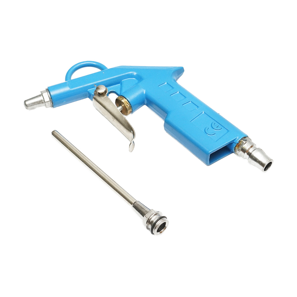 Compressed air blow gun with short/medium nozzle