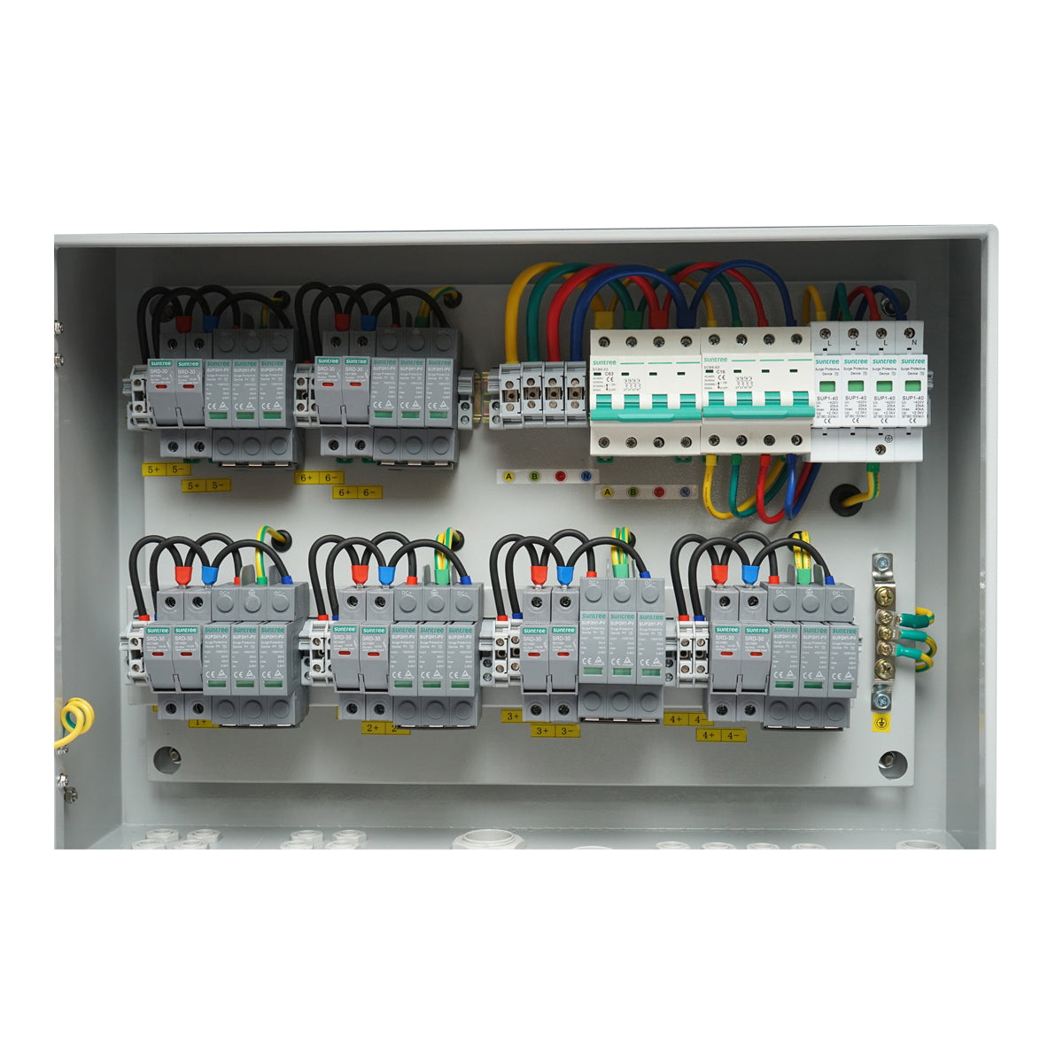 Protection fuse box equipped for 380V for photovoltaic systems 20-30KW DC/AC with 6 strings 63A, IP65