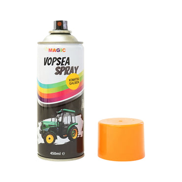 Professional yellow car paint spray type Komatsu with quick drying 450ml MAGIC