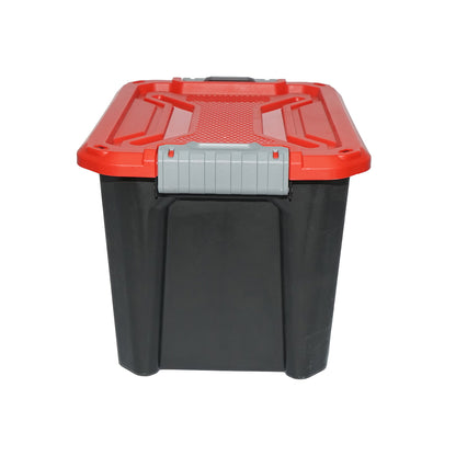 Box, heavy duty storage box 18L with lid, red 385x295x260mm Breckner Germany