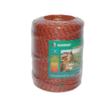 Roll of orange-black wire, 3mm 5x0.2mm SS, 500m electric fence, resistance 4.5 Ohm Bourget.