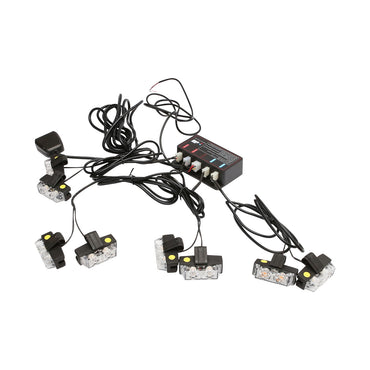 Set of 8 strobe lights with 2 LED lights, yellow light 12V Breckner Germany