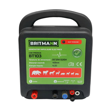 DC pulse generator device 12/220V, 4.5 Joules 40km for electric fence BRITMANN