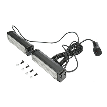 Set of 2 12V LED strobe lamps, 18W, 5 colors, aluminum casing 165x42x42mm