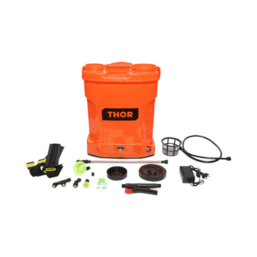 Electric spraying pump, vermorel with 16L tank, 12V/8Ah battery, 4 nozzles, flow rate 4 l/min THOR
