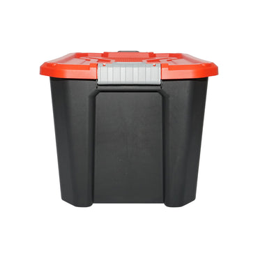 Box, heavy duty storage box 40L with lid, red 490x380x200mm Breckner Germany