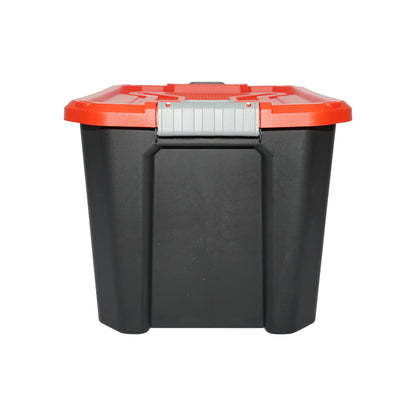 Box, heavy duty storage box 40L with lid, red 490x380x200mm Breckner Germany