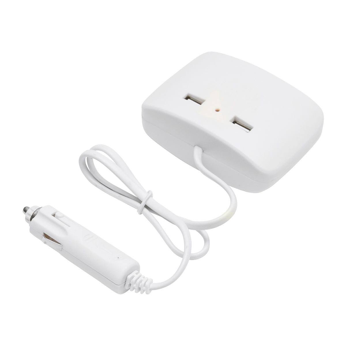 Car triple adapter 12/24V white and 2x USB port 5V/1000mA