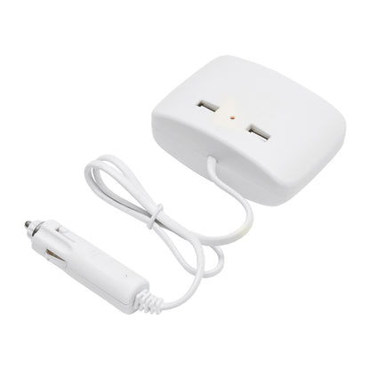 Car triple adapter 12/24V white and 2x USB port 5V/1000mA