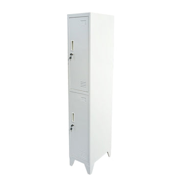 Double metal wardrobe cabinet type locker with 2 secured doors 1850x380x450mm, grey Breckner Germany