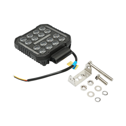 Square LED projector with DRL 9-80V, 48W, white-yellow, aluminum housing IP67 Breckner Germany