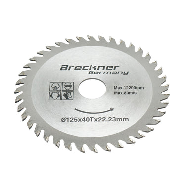 Circular saw blade for wood 125x1.2x22.23mm, 40 teeth Breckner Germany