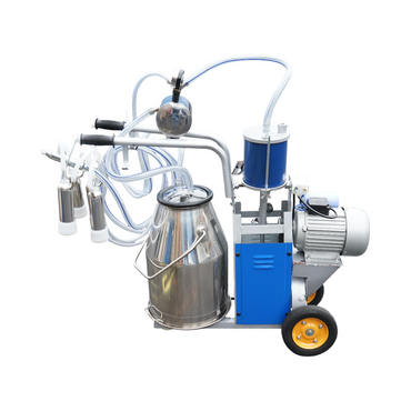Single post milking machine 550W, 220V, stainless steel bucket 25L, milking group with 4 teats, vacuum pressure 40-50 kPa, pulsations 64 cpm