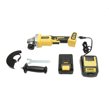 Cordless angle grinder with lithium battery 21V/4Ah, brushless motor, 3 speed settings, disc diameter 115mm Crownman