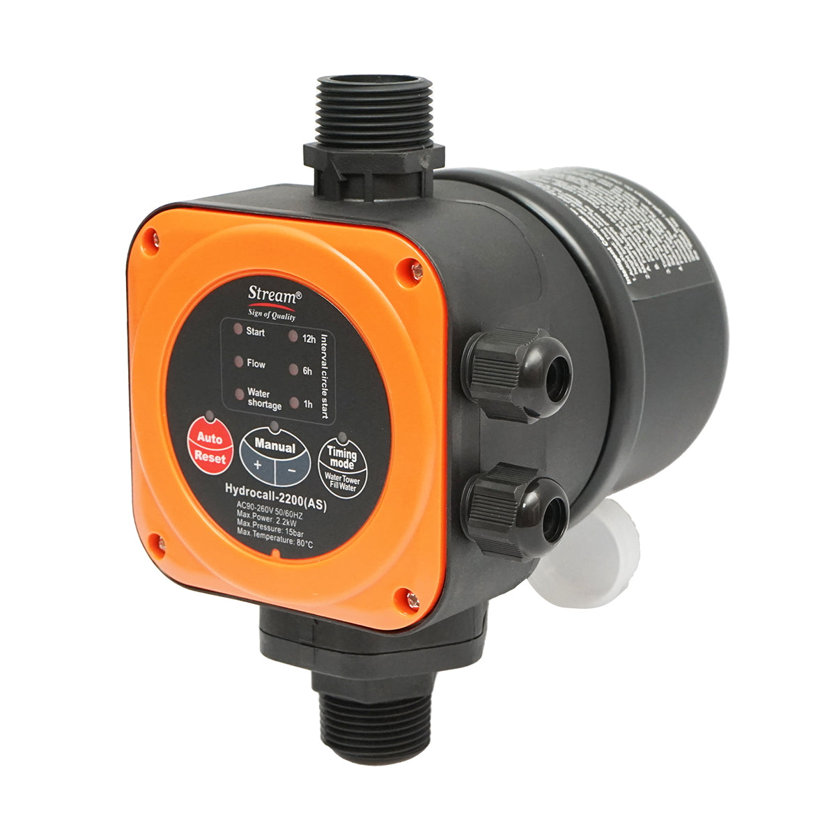 Automatic electronic pressure switch 2.2KW, 220V for water pump, 15 bar, built-in tank 1L HYDROCALL-2200AS