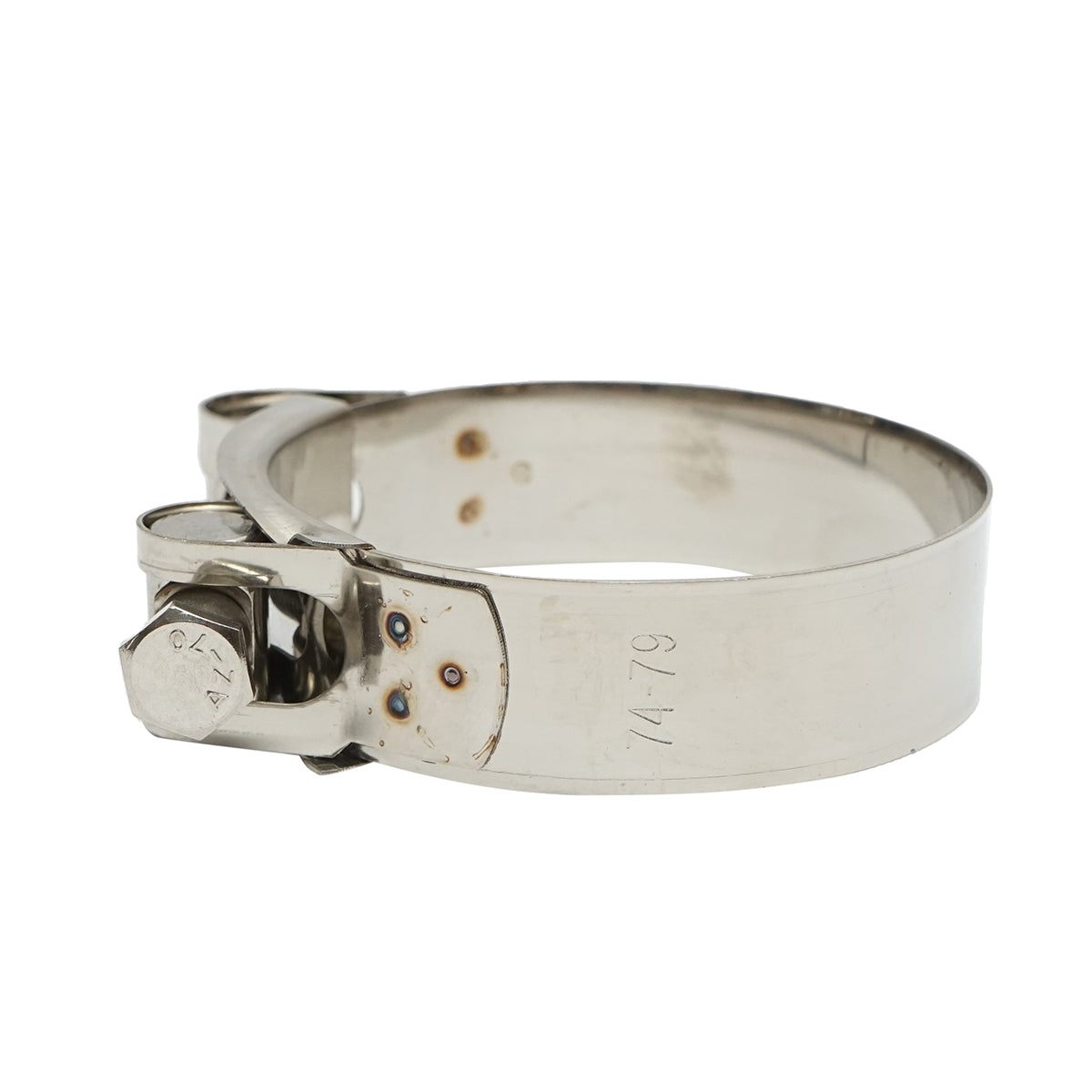 Power collar, stainless steel clamp 201 with screw for hoses 74-79mm Breckner Germany