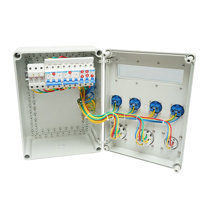Group socket panel for site organization 4x230V/16A, 2x400V/32A, 1x250V/16A, 12 modules 400x300x186mm IP67 SUNTREE