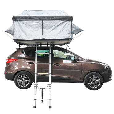 Waterproof car tent for 3 people, ceiling attachment with extension, platform, and ladder