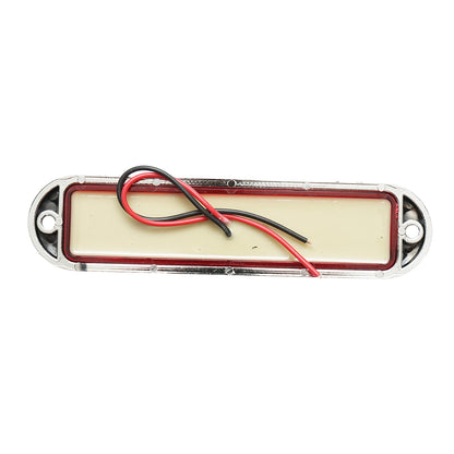 Side marker LED lamp 12-24V, red 155x37mm, chrome frame Breckner Germany