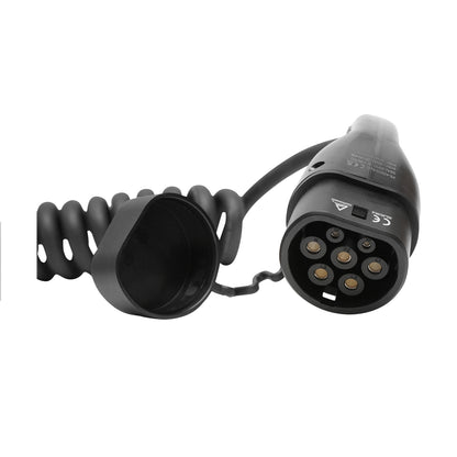 Coiled charging cable 380V, 5M, Type 2, for electric cars 22KW, 32A, three-phase IP55