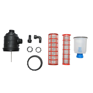 Transparent herbicide filter with 2 sieves and self-cleaning valve, 25mm connection