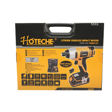 1/4 impact screwdriver 20V 180Nm, fast charging battery 2x2.0Ah Hoteche