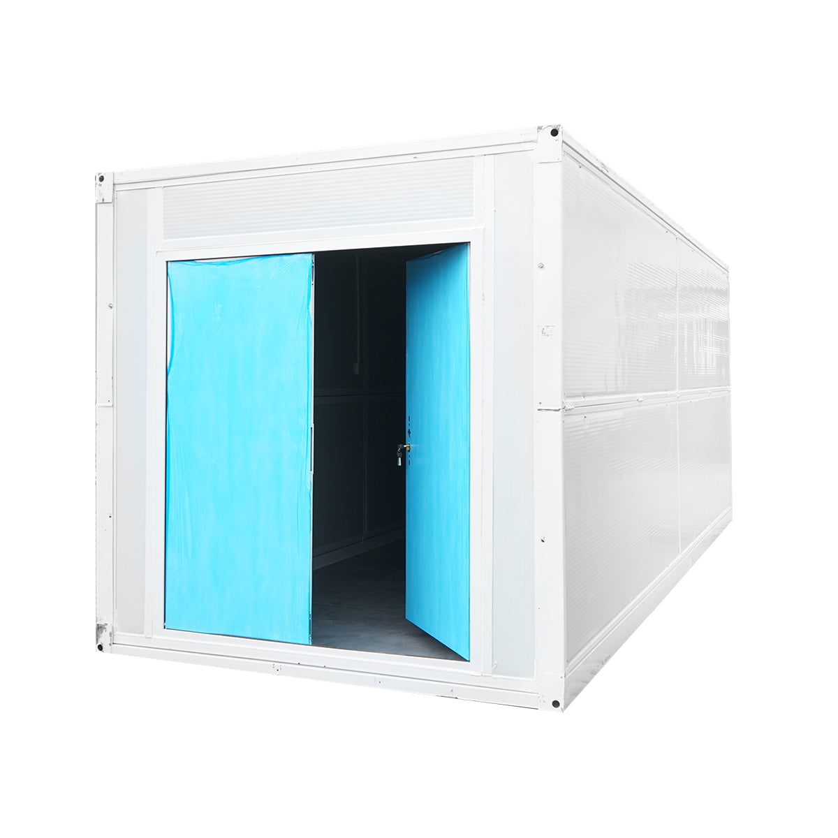 Foldable storage container 5800x2460x2510mm with double door and electrical installation