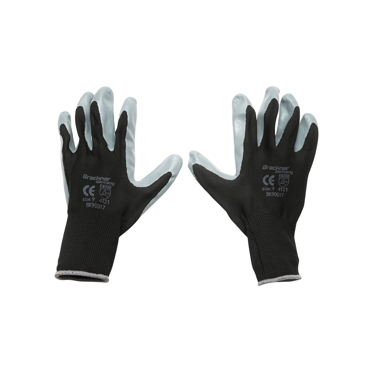 Synthetic rubber work gloves black-grey size 9 Breckner Germany