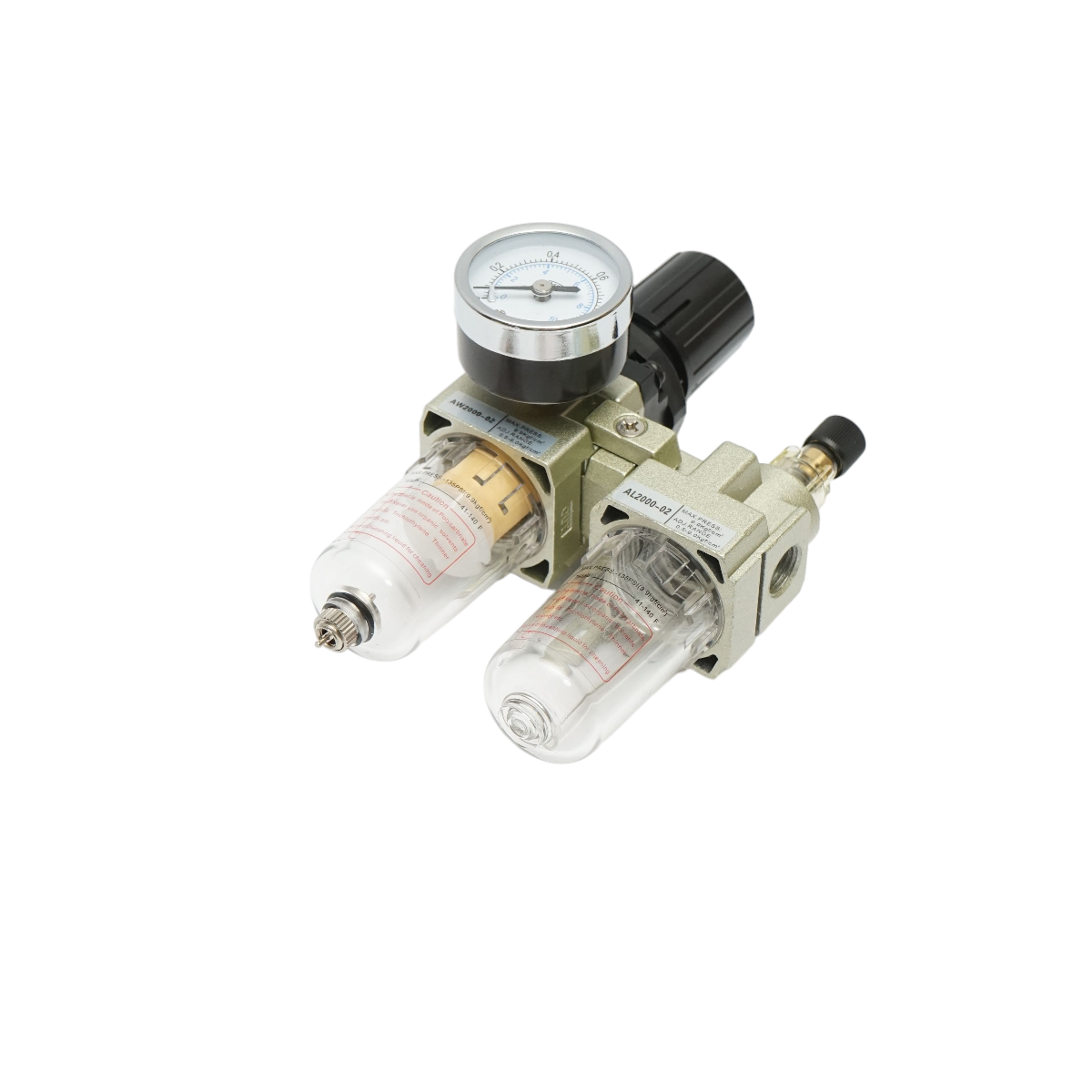 Air filter and lubricator with a maximum pressure regulator of 1 MPa, 1/4 connection