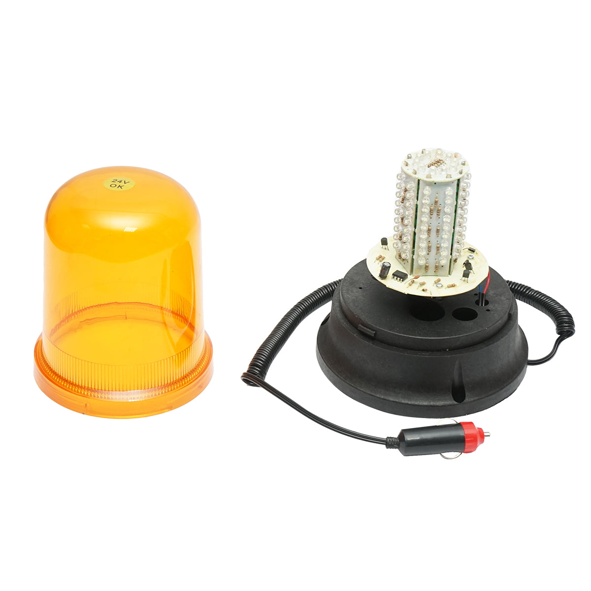 24V LED beacon with magnetic base and cigarette lighter power supply