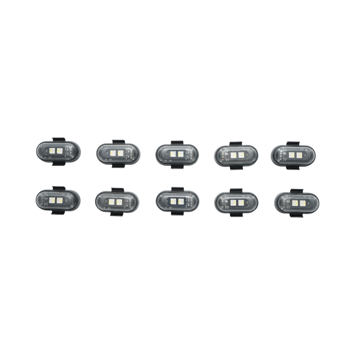 Set of 10 RGB strobe LED lights with remote control, 10 modes, 8 colors, 110mAh lithium battery rechargeable via USB-C, IP65